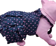Pink statue in denim dress
