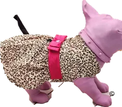 Pink statue in leopard dress